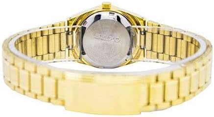 Seiko 5 Women's Automatic Watch Analog Gold Dial with Gold Stainless Steel Band, SYM600K