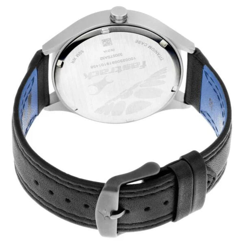 Fastrack 3205TL02 Watches Fastrack, Men's Watch Analog, Black Dial Black Leather Strap, 3205TL02