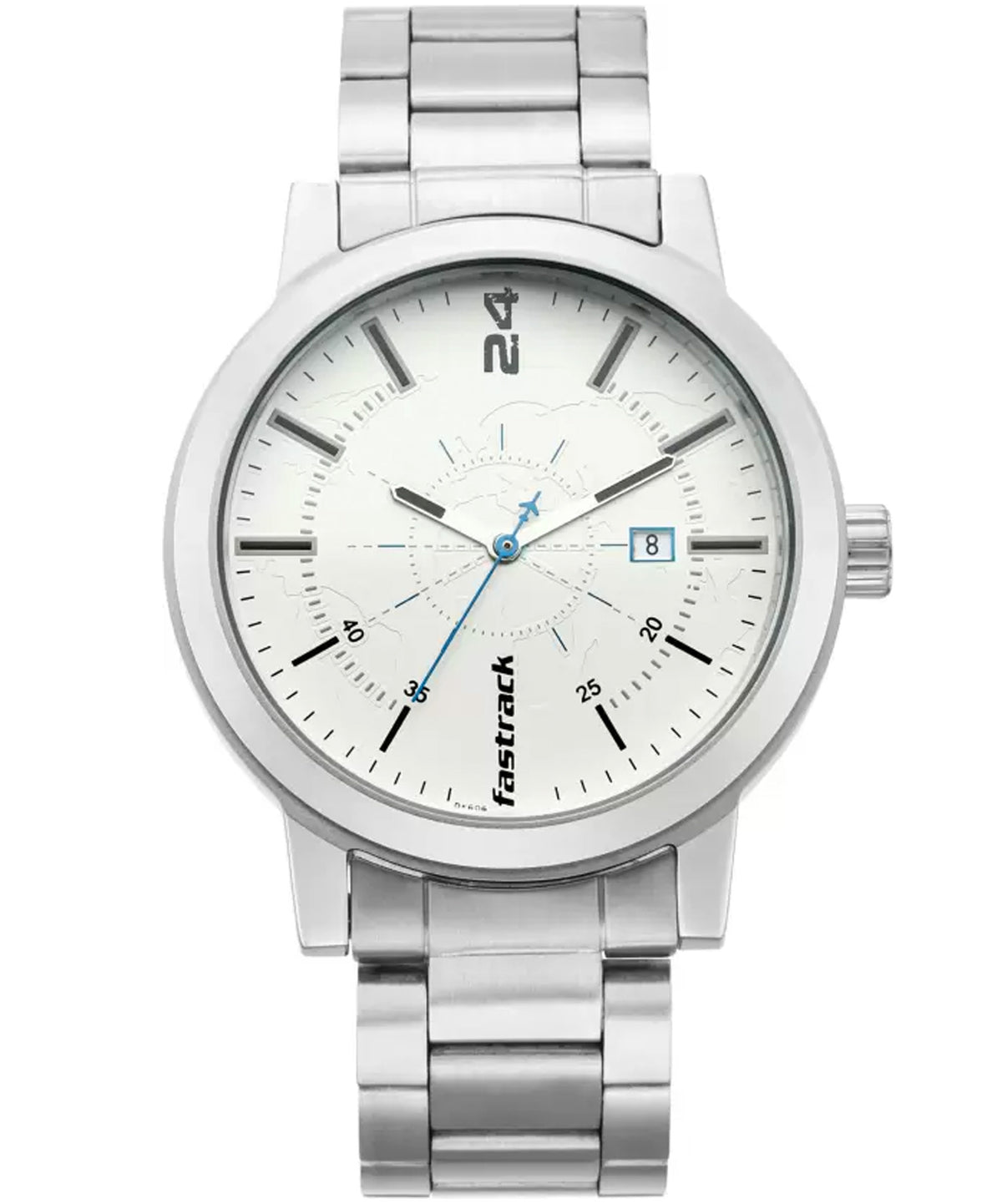 Fastrack, Men’s Watch Tripster Collection Analog , White Dial Silver Stainless Steel Band, 3245SM01