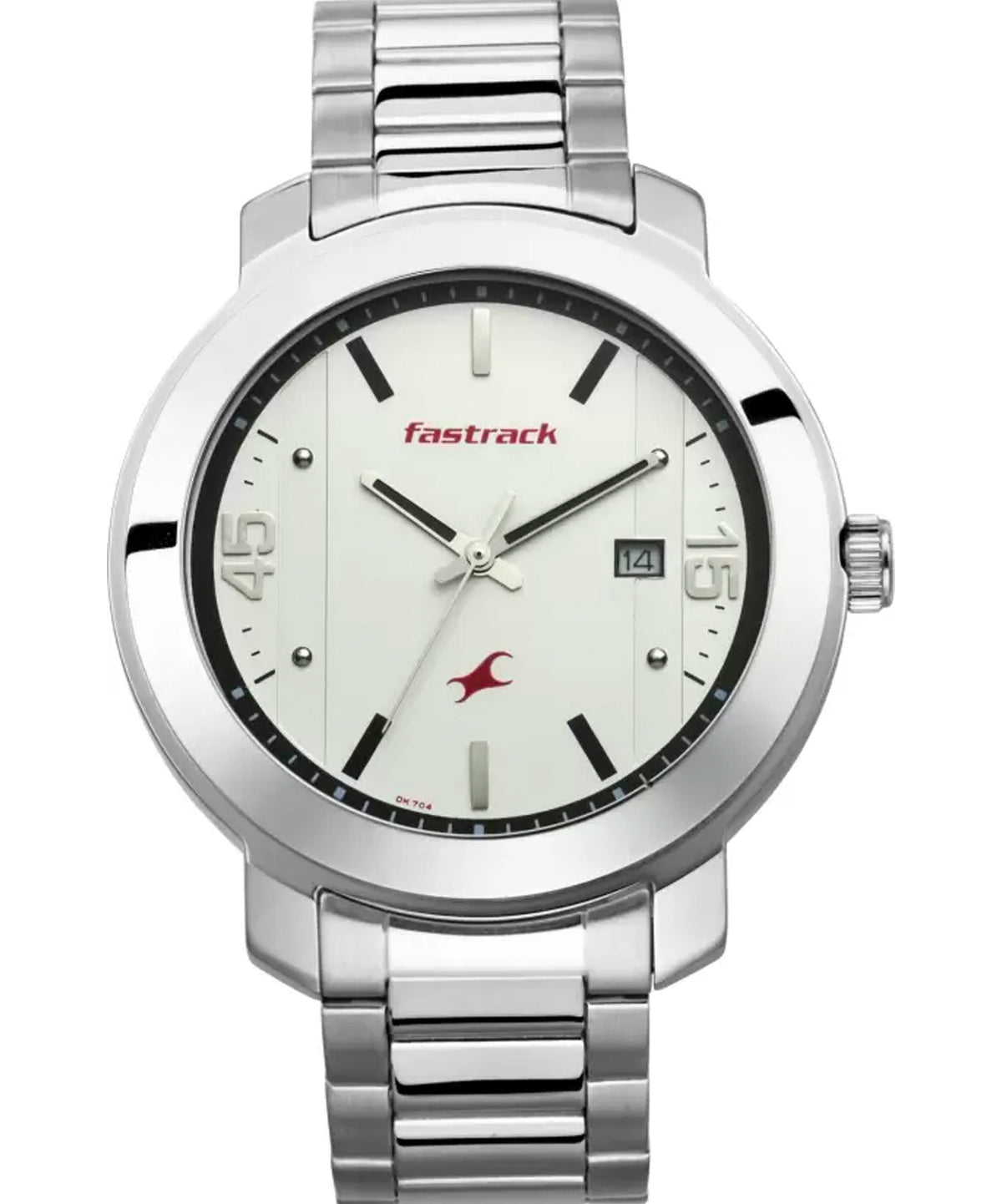 Fastrack, Men’s Watch Bare Basics Collection Analog , White Dial Silver Stainless Steel Band, 3246SM01