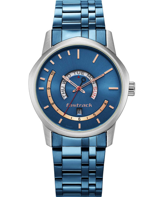 Fastrack, Men's, Analog Watch, Blue Dial, with Stainless Steel Band, FA-3279KM01