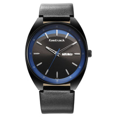 Fastrack, Men's Watch Analog, Black Dial Black Leather Band, 3292NL01