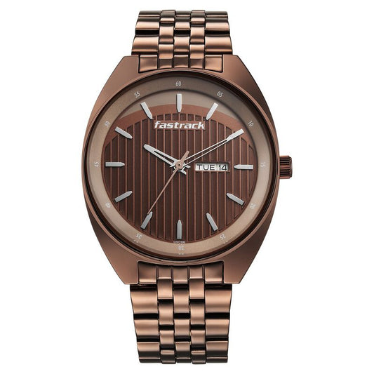 Fastrack, Men's, Analog Watch, Brown Dial, with Stainless Steel Band, FA-3292QM02
