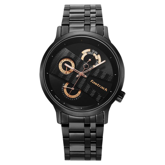 Fastrack, Men's, Analog Watch, Black Dial, with Stainless Steel Band, FA-3301NM01