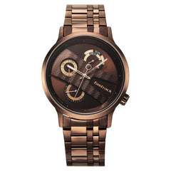 Fastrack Exuberant Men's Multifunction Watch Analog Brown Dial With Brown Stainless Steel, 3301QM01