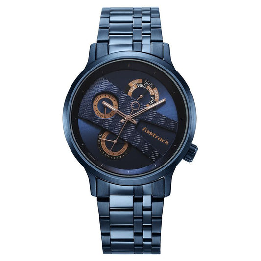 Fastrack, Men's, Analog Watch, Blue Dial, with Stainless Steel Band, FA-3301QM02