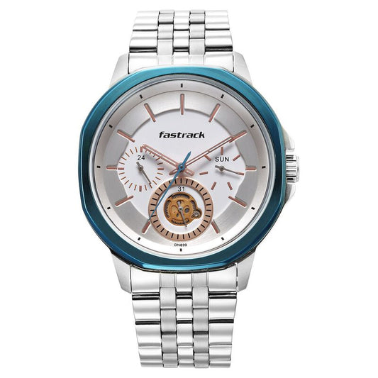 Fastrack, Men's, Analog Watch, Silver Dial, with Stainless Steel Band, FA-3303KM01