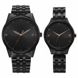 Fastrack Couple Watch Analog Black Dial with Black Stainless Steel Band, 3305NM02P