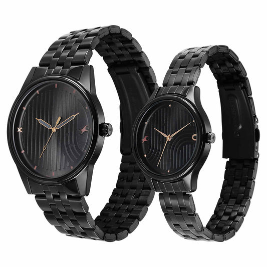 Fastrack, Unisex, Analog Watch, Black Dial, with Stainless Steel Band, FA-3305NM02P