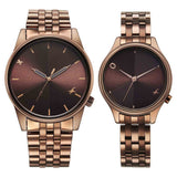 Fastrack Couple Watch Brown Dial with Brown Stainless Steel Band, 3305QM02P