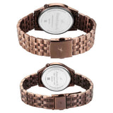 Fastrack Couple Watch Brown Dial with Brown Stainless Steel Band, 3305QM02P