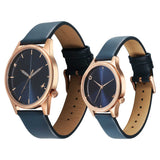 Fastrack Couple Watch Analog Blue Dial with Blue Leather Strap, 3305WL01P