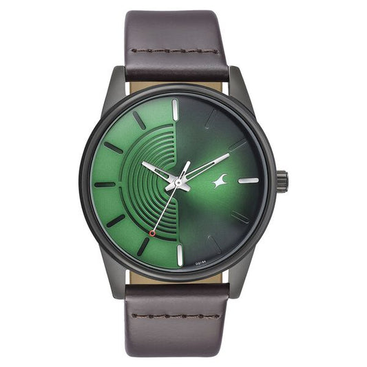 Fastrack, Men's, Analog Watch, Green Dial, with Leather Band, FA-3305NL01