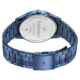 Fastrack Stunners Men's Watch Analog Blue Dial with Blue Stainless Steel Band, 3305QM02