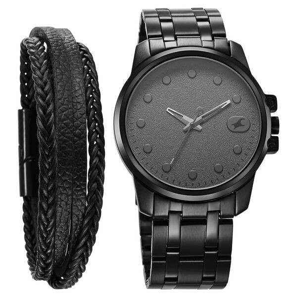 Fastrack Pulse Men's Watch Analog Anthracite Dial with Black Stainless Steel Band, 3314NM01