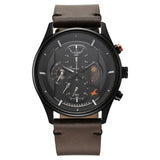 Fastrack Opulence Sun Moon Men's Watch Black Dial with Brown Leather Strap, 3315KL03