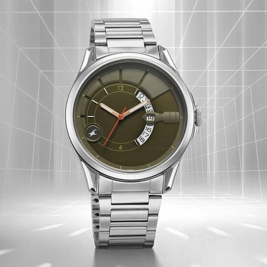 Fastrack, Men's, Analog Watch, Silver Dial, with Stainless Steel Band, FA-3323SM01