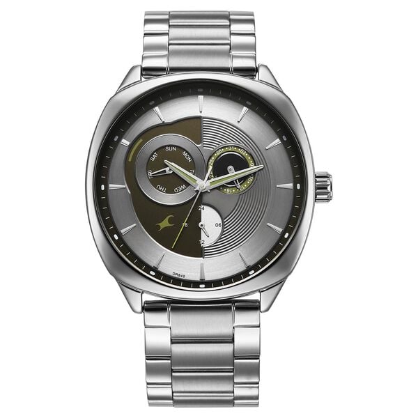 Fastrack, Men's, Analog Watch, Silver Dial, with Stainless Steel Band, FA-3330SM01