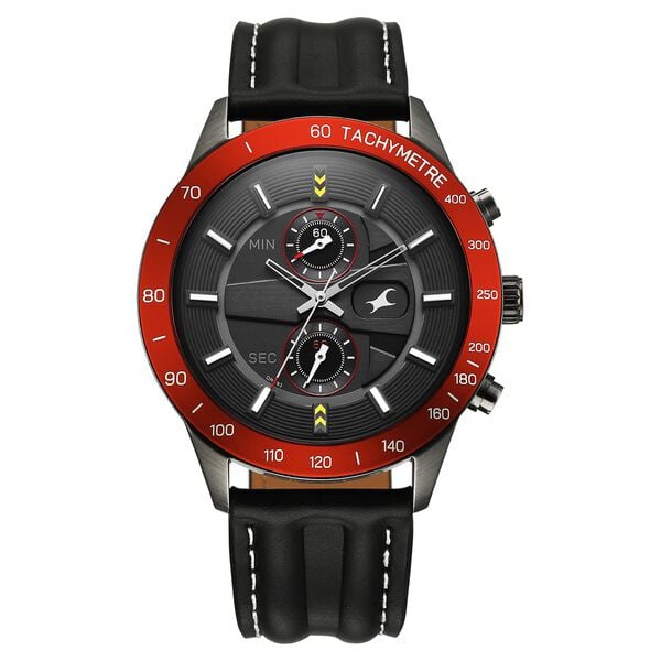 Fastrack, Men's, Analog Watch, Black Dial, with Leather Band, FA-3332KL01