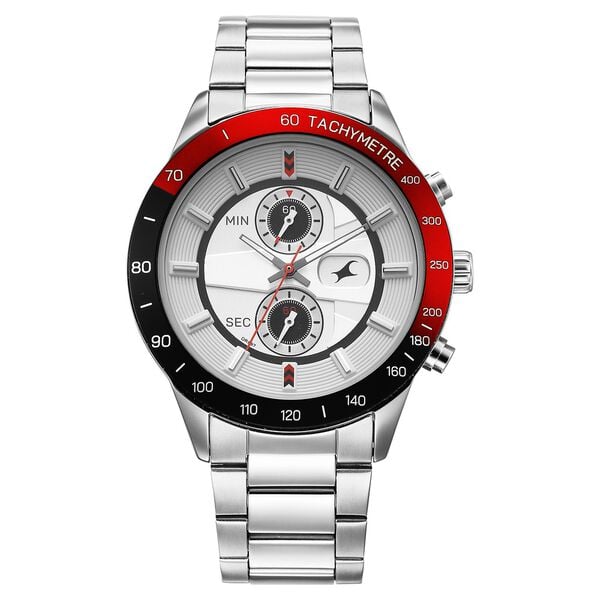 Fastrack, Men's, Analog Watch, Silver Dial, with Stainless Steel Band, FA-3332KM03