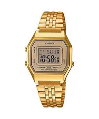Casio, Women’s Watch Digital, Gold Dial Gold Stainless Band, LA680WGA-9BDF