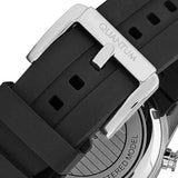 Quantum Men's Watch Analog Silver Dial with Black Silicone Band, ADG678.331