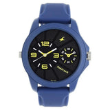 Fastrack 38042PP03 Watches Fastrack, Men's Analog Dual Time Watch, Black Dial Blue Rubber Strap, 38042PP03