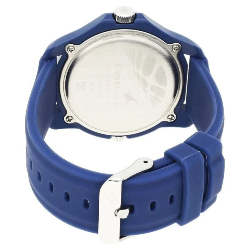Fastrack 38042PP03 Watches Fastrack, Men's Analog Dual Time Watch, Black Dial Blue Rubber Strap, 38042PP03