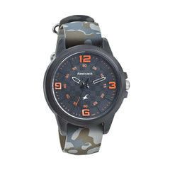 Fastrack, Men’s Watch Analog, Black Dial Camouflage Rubber Strap , 38048PP01