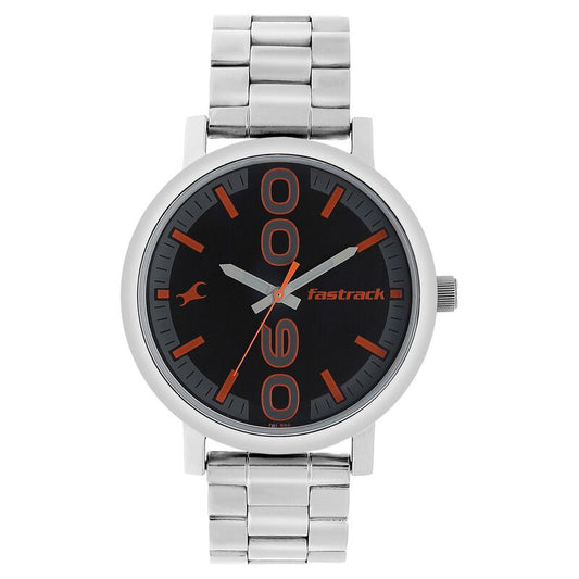 Fastrack, Men's, Analog Watch, Black Dial, with Stainless Steel Band, FA-38052SM06