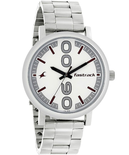 Fastrack, Men's, Analog Watch, Silver Dial, with Stainless Steel Band, FA-38052SM08
