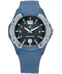 Fastrack, Men’s Watch Trendies Collection Analog, Black Dial Blue Silicone Band, 38057PP01