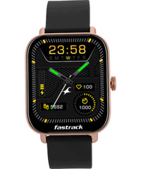 Fastrack, Reflex Vox 2.0 Unisex Smart Watch Black Dial Black Silicone Strap, 38080PP03