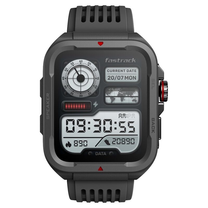 Fastrack Active with 4.64 CM UltraVU HD Display and Functional Crown Rugged Smartwatch with Auto Multisport Recognition, 38101PP01