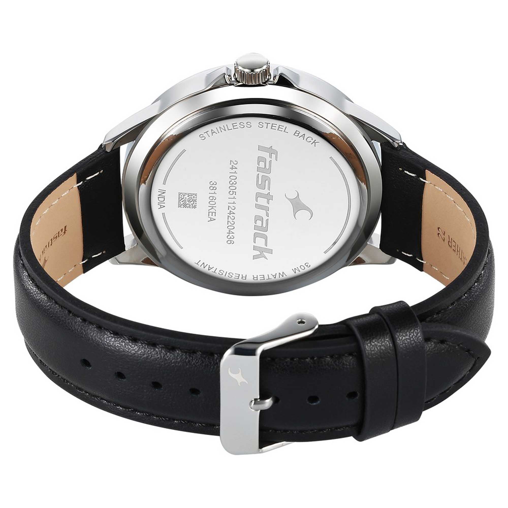 Fastrack, Men's, Analog Watch, Black Dial, with Leather Band, FA-38160SL03