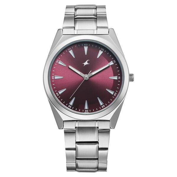 Fastrack Stunners Quartz Analog Men's Watch With Pink Dial and Stainless Steel Strap,38162SM01