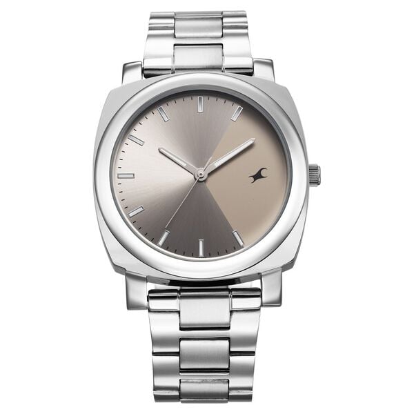 Fastrack Stunners Quartz Analog Men's Watch With Grey dial and Stainless Steel Strap,38164SM02