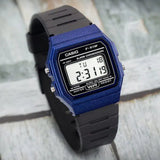 Casio Men's Watch Vintage Collection Digital, Blue Dial Black Resin Strap, F-91WM-2ADF