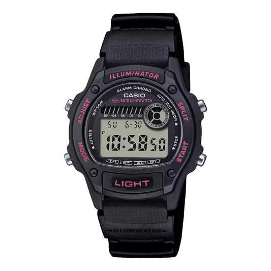 Casio Unisex Watch Digital Dial with Black Resin Strap, W-220H-1A2VDF