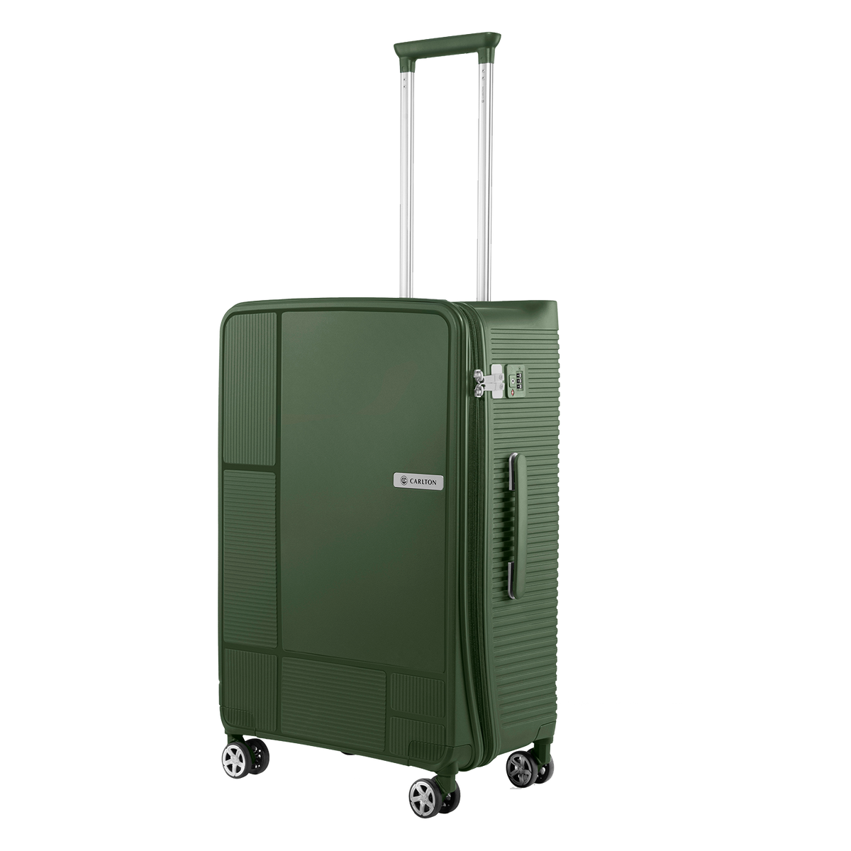 Carlton globetrotter 67cm 360° 8 Wheel Hard Top Trolley-Green, GLOBETROTTERT67GRN