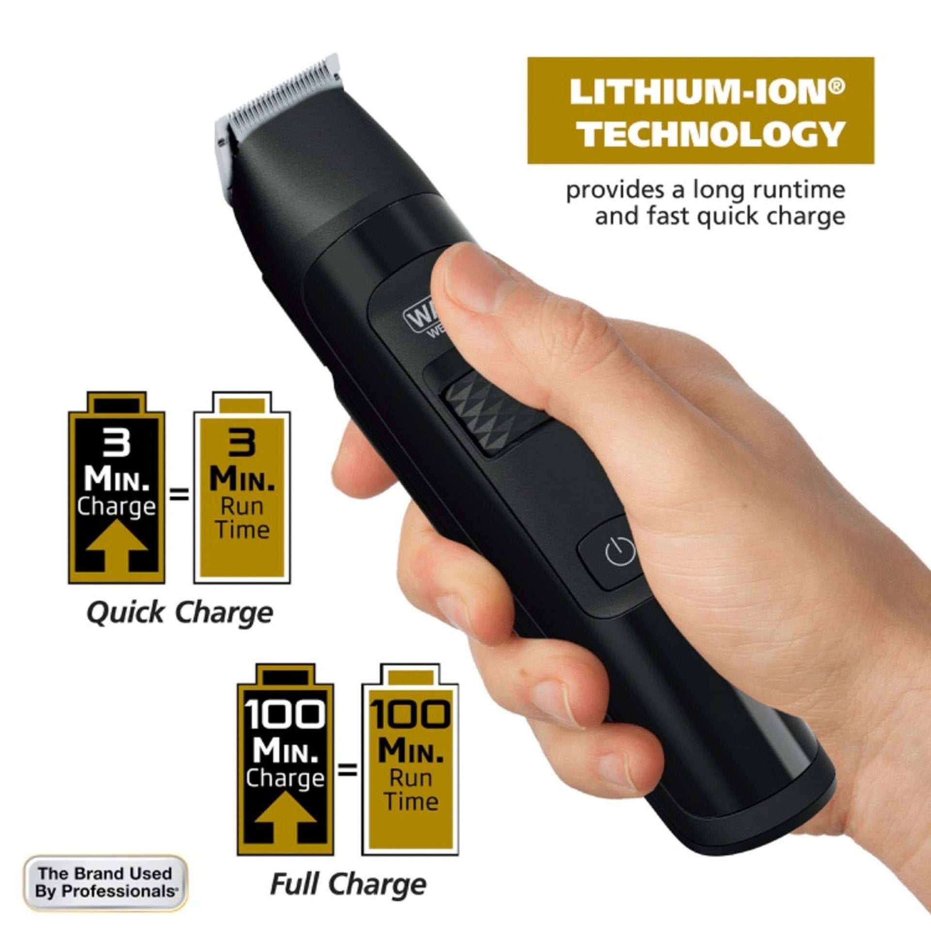 Wahl Manscaper Lithium-Ion Wet & Dry 3 Pin Cordless Trimmer, 1065-411