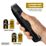 Wahl Manscaper Lithium-Ion Wet & Dry 3 Pin Cordless Trimmer, 1065-411