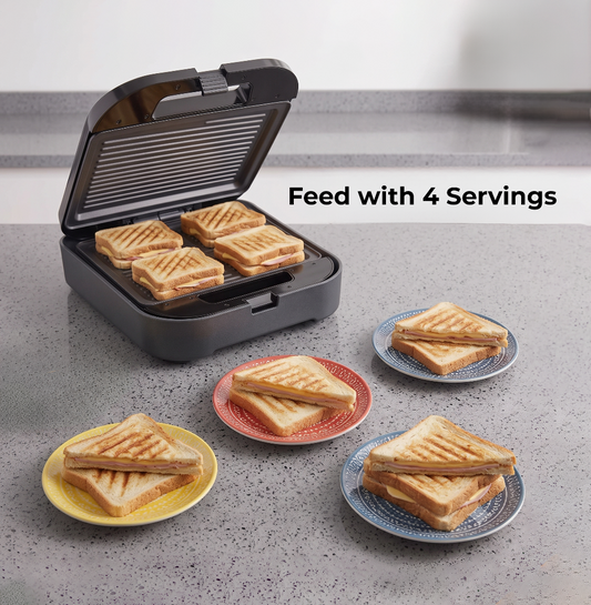 Zen 4 Slice Grill Sandwich Maker-1400W, ZSM400G