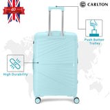 Carlton Hertford 76cm 8 Wheel Hard Top Trolley-Blue, HERTFORD76BL