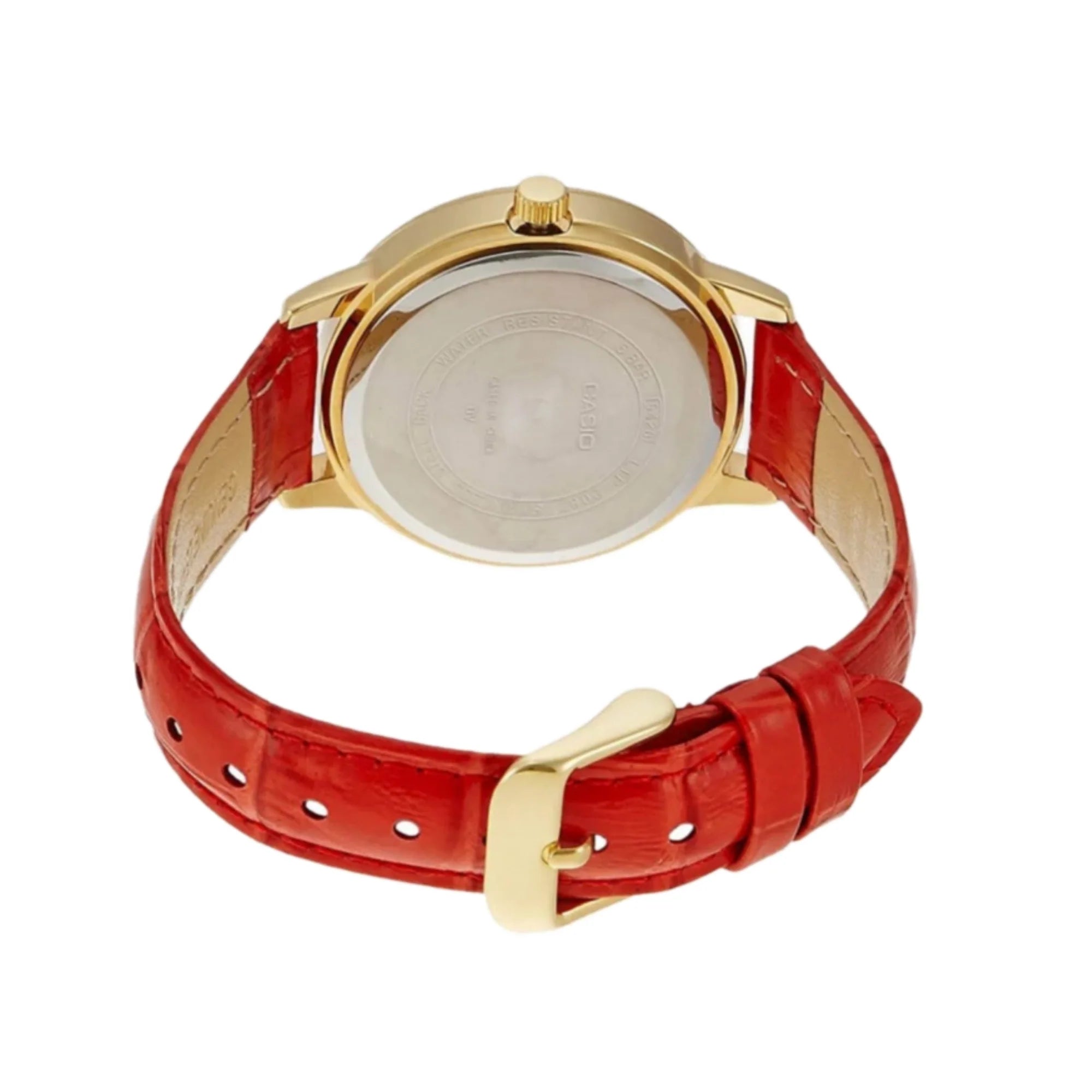 Casio, Women's Watch Analog, White Dial Red Leather Band, LTP-2087GL-4AVD product image