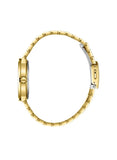 Lee Cooper Women's Analog Watch with Silver Dial and Gold Stainless Steel Band, LC08133.130