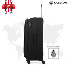 Carlton Apache Plus 55cm 4 Wheel Soft Trolley Black, APACHEPLUS55BLK