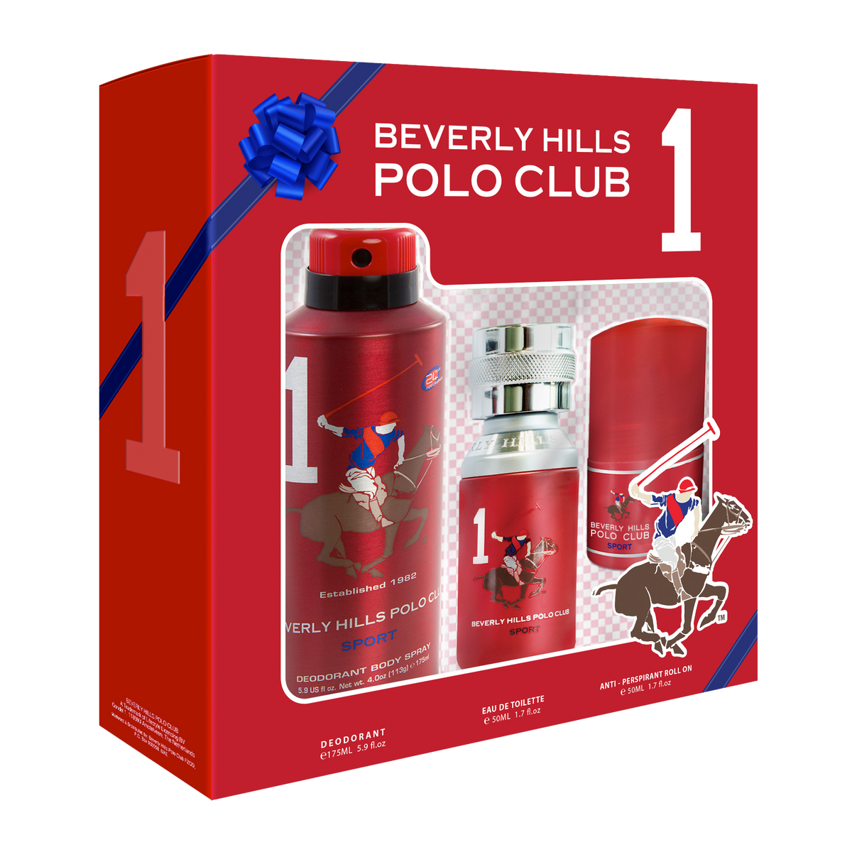 Beverly Hills Polo Club  Mastige 3pcs Set for Men EDT 50ml + Deo 175ml + 50ml Roll On-1, BHPC7020