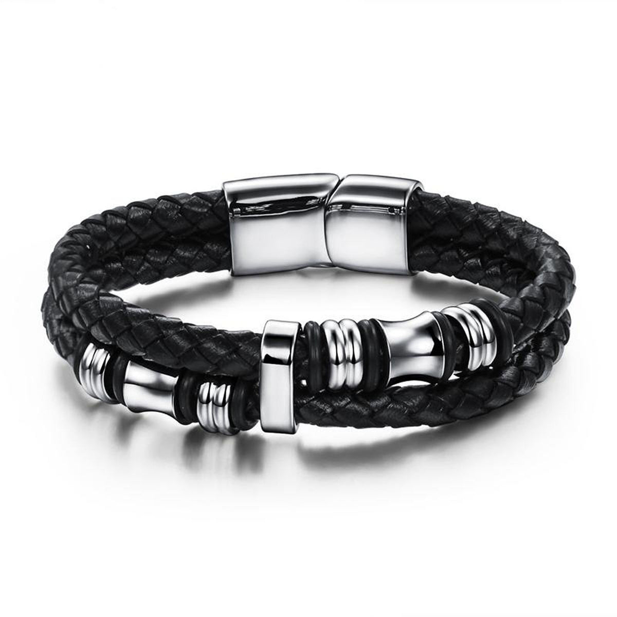 Lee Cooper Men's Bracelet - Silver/Black