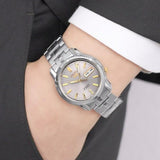 Seiko Men's Mechanical Watch Analog, Grey Dial with Silver Stainless Steel Band, SNKK67K